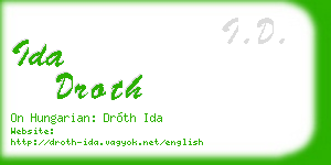 ida droth business card